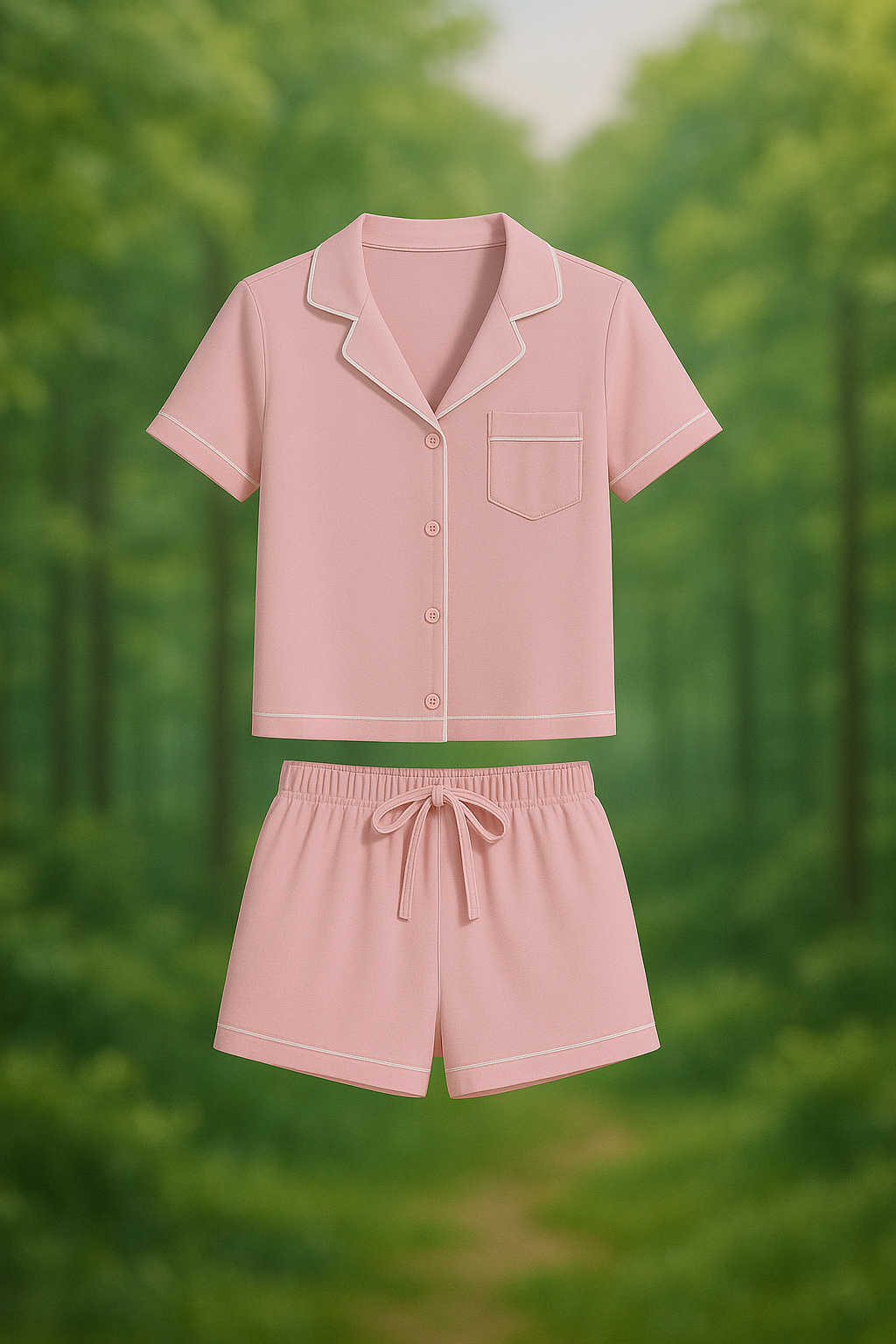 סט פיג׳מה ורודה - קצרה