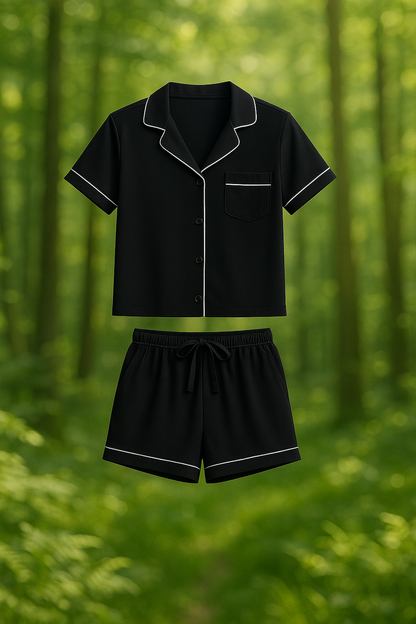 סט פיג׳מה שחורה - קצרה